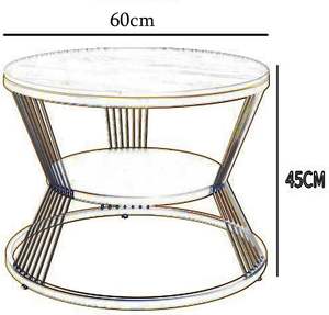 High Quality Modern Durable Eco-Friendly Metal & Marble <b>Gold</b> & White <b>Round</b> <b>Coffee</b> <b>Table</b> for Living Room - Product Image 3