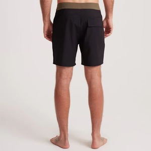 Custom Men Solid Black Board Shorts Quick Dry Swim Trunks <b>Elastic</b> Waist Beach Shorts Summer Surf Wear OEM Board Shorts With Pock - Product Image 2