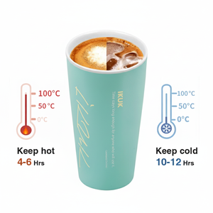 Gobelet isotherme à double paroi en acier inoxydable SUS 304 de 20 oz/600 ml, doublure en porcelaine, couvercle coulissant magnétique amovible, maintien au chaud de 4 à 6 heures, maintien au froid de 8 à 10 heures, logo personnalisé, couleur - Product Image 4