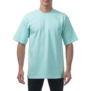 Custom Logo Summer Fitness Training Gym T-Shirt for <b>Men</b> 100% Cotton Breathable and Long with Printed Pattern - Product Image 1