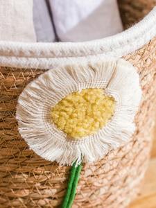 Cesta de jacinto de agua con adornos florales, cesta de almacenamiento hecha a mano, venta al por mayor, ecológica, hecha en Vietnam - Product Image 5