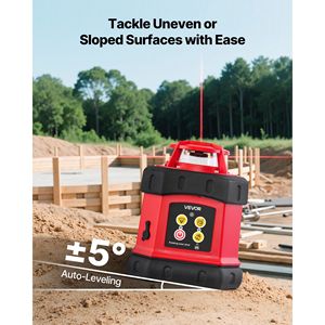 Livella Laser Rotante Autolivellante a 360 Gradi da 300m con Treppiede, Ricevitore, Telecomando e Scala - Trasmissione Laser Orizzontale a 360 Gradi - Product Image 3