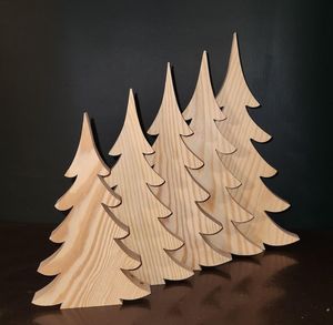 Décoration de Noël en bois faite à la main, ornement rustique en bois naturel pour la table de Noël à la maison ou les fêtes - Product Image 3