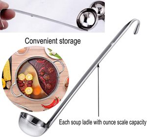 New Factory Arrival Utensils Cooking Set Stainless Steel Soup Ladle Handle Hooked Food Serving Cooking Utensil Kitchen Tools - Product Image 4
