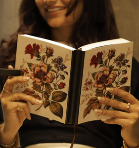 Handmade Vintage Flower Journal Retro Botanical Print Hardcover <b>Notebook</b> with Leather Spine Antique <b>Floral</b> Diary Gift for Women - Product Image 4