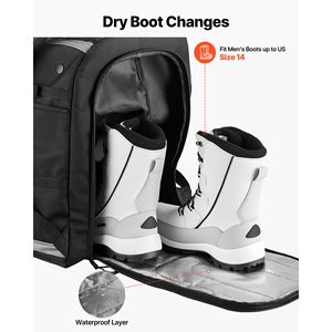 Bolsa para Botas de Esquí de 65L, Exterior Impermeable, Base Resistente, Mochila de Oxford 1680D para Hombres y Mujeres, para Viajar con Botas de Snowboard - Product Image 5