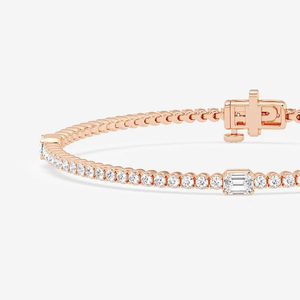 กำไลข้อมือเพชรเพาะเลี้ยงทรงสามเหลี่ยม 2.25 กะรัต ประดับมรกต 7 นิ้ว ดีไซน์เรียบหรู ระยิบระยับ ของขวัญสำหรับผู้หญิง - Product Image 1