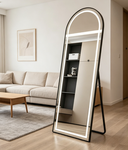 Heavenly <b>Mirror</b> Modern Arched Floor <b>Mirror</b> with LED Light Metal Frame Mouth Blown <b>Acrylic</b> 4mm Thickness for Home Use - Product Image 6