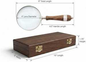 Lupa con mango de madera personalizada y caja de almacenamiento de madera grabada a medida, estilo vintage, lupa de lectura, regalo para papá - Product Image 4