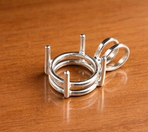 Handmade 925 Silver 10mm Round 4 Prong Semi Mount Designer Charm Pendant Empty Stone Setting DIY Keepsake Resin Jewelry Findings - Product Image 3