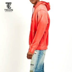 Hoodies en molleton coupe classique personnalisés pour homme, effet délavé soleil, style streetwear hiver, effet vieilli vintage - Product Image 3