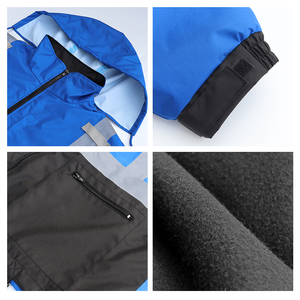 Combinaison de travail unisexe bleu foncé avec bordure orange Bretelles réglables Multiples poches Usage industriel - Product Image 5