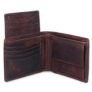 Wholesale Custom Men's Genuine Leather Multi Pockets <b>Wallets</b> Fold Closure RFID Blocking Minimalist Design Vintage <b>Wallets</b> - Product Image 3