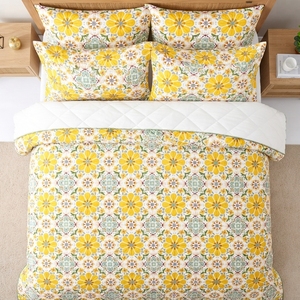 Juego de Cubrecama Belinda Lemon, 3 Piezas, Diseño de Diamantes Sólidos, Mezcla de Algodón T-150, Ropa de Cama para Toda Temporada, Uso Doméstico, Duradero y Elegante - Product Image 2