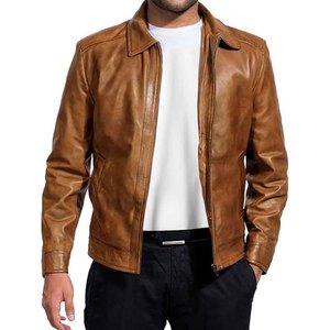 Men Real Leather <b>Jacket</b> <b>Slim</b> <b>Fit</b> Biker Motorcycle <b>Jacket</b> Winter Fashion Custom Logo OEM Wholesale Supplier - Product Image 1