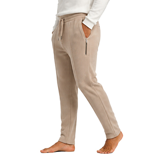 Custom <b>Mens</b> Waffle Knit Sports Pants Slim Fit Casual Textured <b>Trousers</b> Elastic Waist <b>Drawstring</b> Comfortable Joggers - Product Image 5