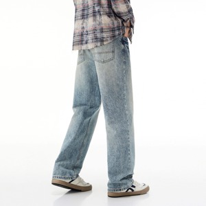High Quality Men's Jeans Loose Fit <b>Pants</b> Denim Jean Straight Leg Baggy <b>Pants</b> Men Wide Leg Acid Wash Baggy Denim Jean <b>Pants</b> Men - Product Image 6