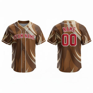 Camiseta de Béisbol Personalizada de Alta Calidad, Transpirable, de Secado Rápido, 100% Poliéster, Sublimación, Impresión por Transferencia de Calor, Cuello en V, Manga Corta - Product Image 3