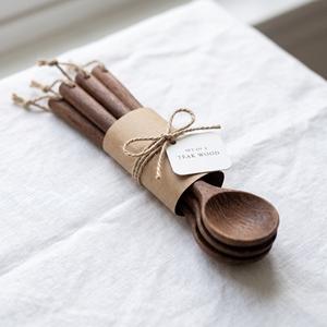 Classic Circle Teak Wood Spoon 16.4x3.4cm Durable Eco-Friendly <b>Reusable</b> Food Grade Polished - Product Image 5