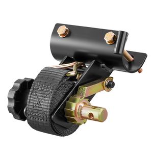 Cinghie a cricchetto nere da 1,5 pollici di larghezza x 7,4 piedi di lunghezza per portascala, con attacco a tubo rotondo nero da 1,87-2 pollici, doppio J e gancio E-Track - Product Image 6