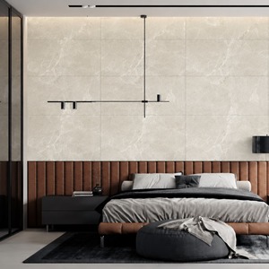 กระเบื้องบุผนังพอร์ซเลนแบบมินิมอล เงา ขนาด 600x1200 มม. ลายเรียบ ทันสมัย ติดตั้งง่าย สำหรับห้องนอน ห้องน้ำ ห้องนั่งเล่น ตกแต่งภายใน - Product Image 1