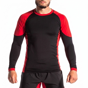 Rash Guard for Men Long Sleeve Rash Guard UPF50+ Eco-Friendly Grappling Top Quick Dry Sports Training Men Rash Guard With OEM - Product Image 1