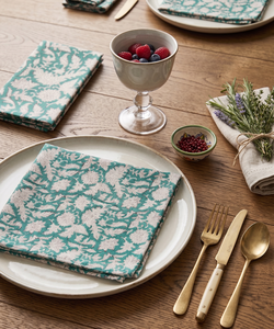 Wholesale Handmade Block Print 100% Cotton Square Napkin Reusable Eco-friendly <b>Table</b> <b>Linen</b> Floral Dining <b>Cloth</b> Farmhouse Kitchen - Product Image 3