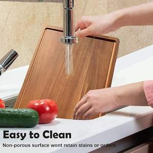 Tabla de cortar multiusos de bambú con mango |   Tabla de Cortar Resistente para Cortar Carne, Verduras y Frutas - Product Image 2