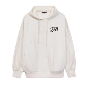 Sudadera con Capucha Oversize Blanca Personalizada con Logo para Mujer, de Forro Polar Grueso, Estilo Pullover con Hombros Caídos, Ropa Urbana al por Mayor - Product Image 5