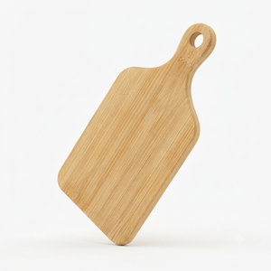 Planche à découper rectangulaire en bois naturel écologique avec poignée intégrée et trou de suspension, épaisseur 1,5 cm, compatible lave-vaisselle - Product Image 6