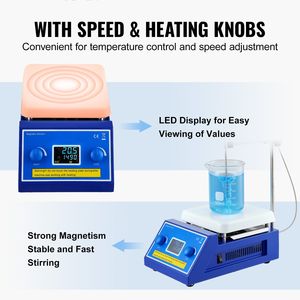 Agitatore Magnetico con Piastra Riscaldante per Uso di Laboratorio, Max 572 Fahrenheit / 300 Celsius, 0-2000 RPM, Capacità 5000mL - Product Image 5