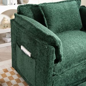 Divano Oversize 55.32*39.76 per Interni, Pouf Portatile in Bouclé, Letto Singolo con Seduta Più Larga, Cuscino Doppio Profondo e Robusto per Soggiorno - Product Image 4