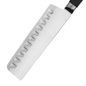 Cuchillo Nakiri de 6 Pulgadas con Hoja Hueca de Acero Inoxidable y Mango Negro, Cuchillo Japonés Profesional para Cortar y Rebanar Vegetales - Product Image 5