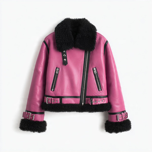 Chaqueta de cuero con piel auténtica para mujer Champ King - Product Image 1