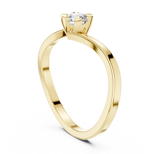 Bague de fiançailles solitaire en or massif 14K 18K avec diamant de laboratoire taille ronde 0.35CT DEF VVS, bijoux fins pour femme, cadeau ODM - Product Image 4