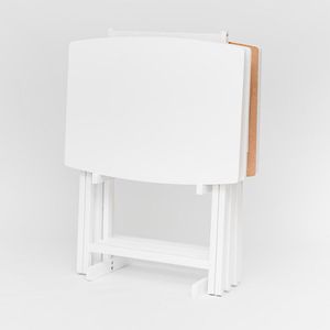 Set di 4 tavolini pieghevoli XL oversize con ripiano bianco - Product Image 3