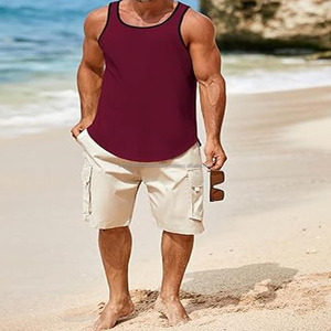 Débardeurs de sport à haute élasticité pour l'été, personnalisés, en polyester respirant, débardeur de fitness pour hommes - Product Image 5