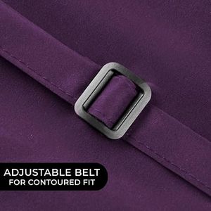 Chaleco Casual Ecológico para Estilista de Salón con Cierre de Pedrería, Tela Iridiscente, Cuello en V Ajustable, Talla Grande, Color Morado - Product Image 5