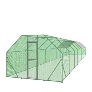 Enclos pour poulets en treillis métallique galvanisé verrouillable 10FT X 60FT, abri de 600 pieds carrés, type H, revêtement PVC avec TMG CRS1060 - Product Image 1