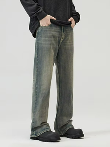 Pantalones Vaqueros Personalizados para Hombre, de Algodón de Alta Calidad, Lavado Ligero, Estilo Holgado, Tallas Grandes - Product Image 1
