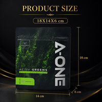 Sachet Doypack Noir Mat Personnalisé avec Fermeture Zip, Qualité Alimentaire, Refermable, pour Emballage de Protéines et de Poudres de Légumes Verts