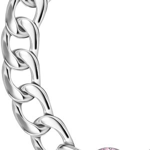 Bracelet chaîne argenté avec breloque cercle coloré – Bijou élégant et tendance pour femme, idéal pour mariage et soirée - Product Image 3