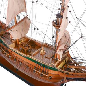 Maquette de bateau Batavia artisanale en bois de cèdre avec support de présentation, style nautique pour la décoration de la maison et du bureau, 94Lx26.7Wx74.3H cm - Product Image 5