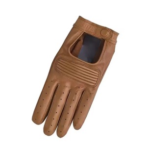 Leather <b>Driving</b> <b>Gloves</b> Full Finger Breathable Non-Slip Adjustable Wrist Strap Male Touchscreen Compatible Winter All Seasons - Product Image 2