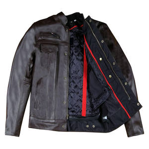 Blouson de moto unisexe en cuir de buffle premium, poches utilitaires, style street cruiser, pour motard, automne/printemps/hiver, respirant - Product Image 3