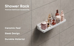 ชั้นวางของในห้องน้ำแบบติดผนัง วัสดุเซรามิกอัลลอยด์ สำหรับห้องอาบน้ำ พร้อมที่ระบายน้ำอย่างง่าย - Product Image 4