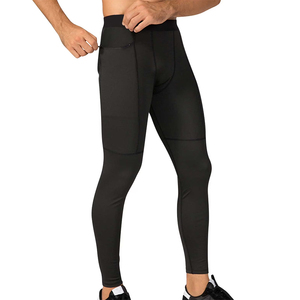 Pantalon de compression fitness, vêtements de course, collants de compression, taille élastique, collants de compression sportifs avec poches - Product Image 1
