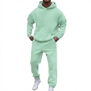 Conjunto de Sudadera con Capucha y Pantalones Jogger para Hombre, Color Azul Marino, Estilo Casual, Corte Holgado, Largo Completo - Product Image 3