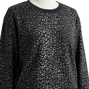 Conjunto de 2 Piezas para Mujer, Sudadera de Manga Larga con Estampado Floral Negro, Cuello Redondo, Pantalones con Cordón, Estilo Casual, Holgado, para Primavera - Product Image 5
