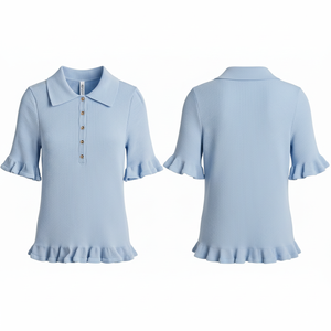 Polo personnalisé performant et tendance avec ourlet à volants, anti-humidité, séchage rapide, pour le golf, avec logo personnalisé - Product Image 2